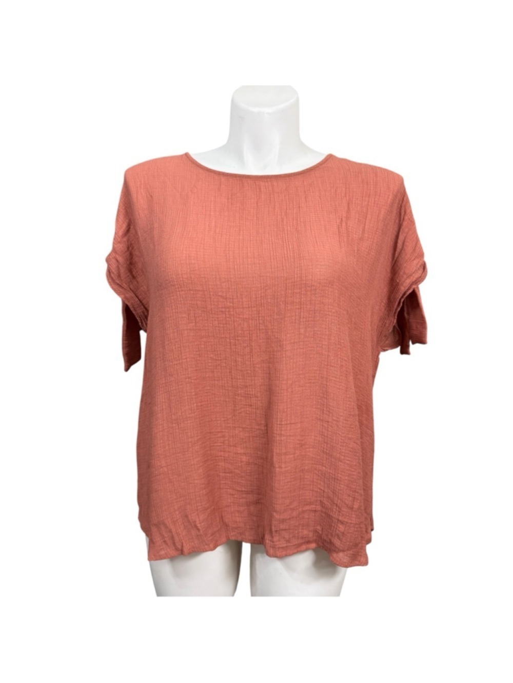 Perch by Blu Pepper 2XL Coral Pink Gauze Tie Sleeve Top NWOT‎ Boho